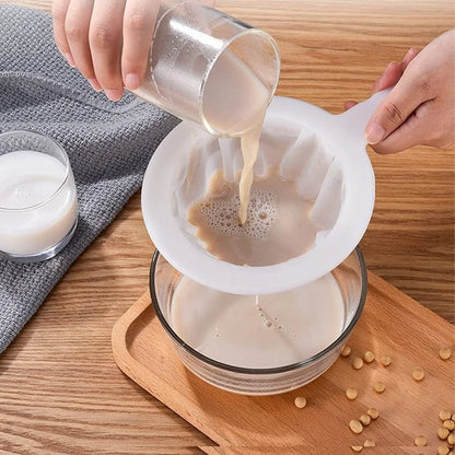 100/200/400 Mesh Washable Nylon Ultra Fine Filter Mesh Strainer Spoon Sieve for Soy Milk, Juice, Coffee, Tea, and More - Kitchen Colander