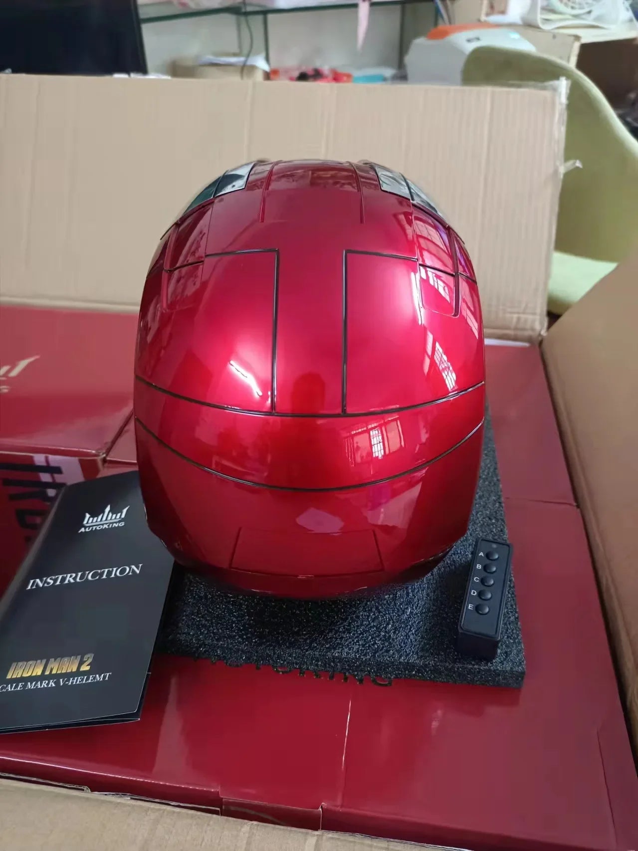 1:1 Iron Man Helmet Mk5 to Mk50 – Avengers War Machine Cosplay with Electric Open/Close, English Voice & Remote Control, Christmas Gift Toy