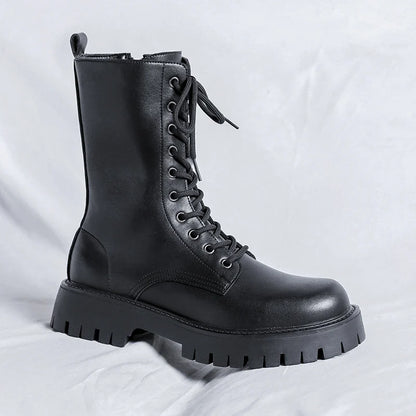 Luxury Brand Men's High Top Boots – Designer Leather Casual, Business & Outdoor Work Boots for Men