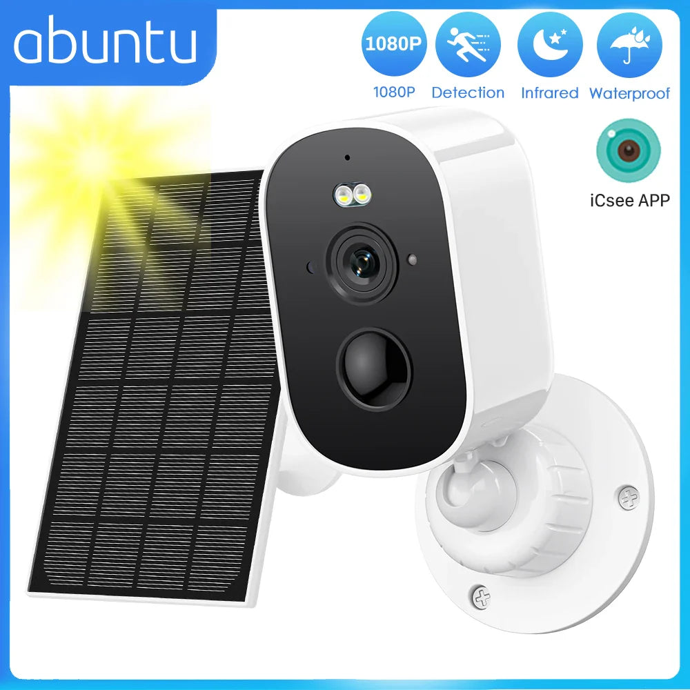 1080P WiFi Solar Security Camera – Wireless Outdoor Bullet Camera with PIR Motion Alarm, Two-Way Audio & Cloud Storage