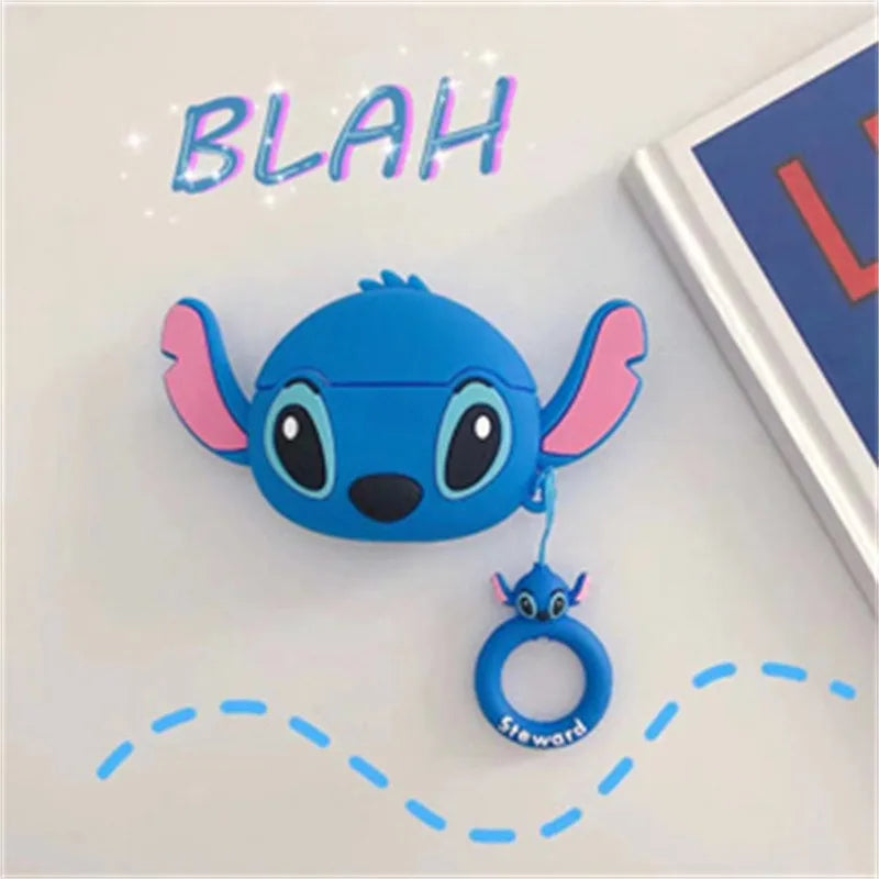3D Cartoon Silicone Case for AirPods 4 (2024) & AirPods Pro 2/3 — Protective Earphone Charging Cover with Hook
