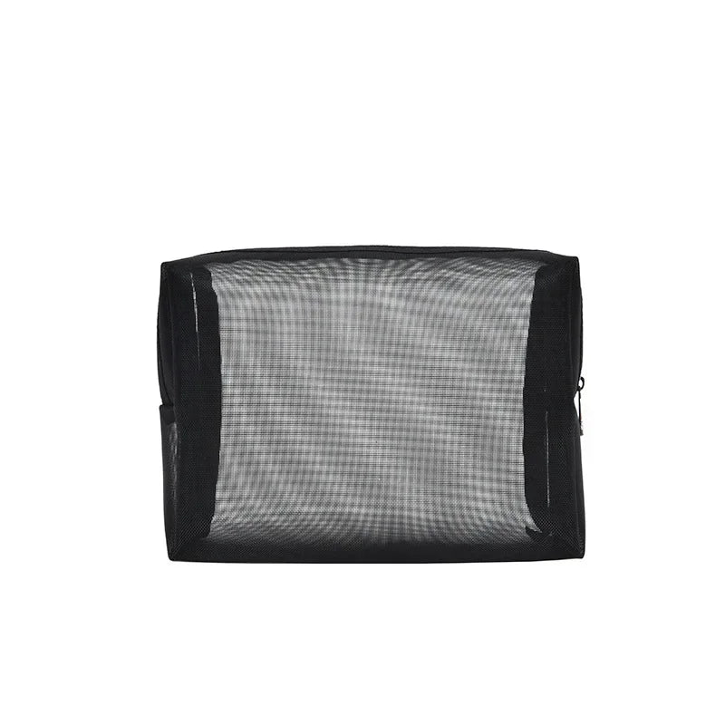 Female Makeup Pouch – Portable Small & Large Mesh Cosmetic Bag, Toiletry Beauty Case, Travel Makeup Organizer Storage Bag