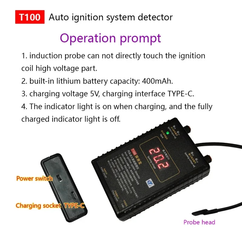 Auto Ignition System Detector for 12V/24V - Ignition Signal & Spark Voltage Tester Tool