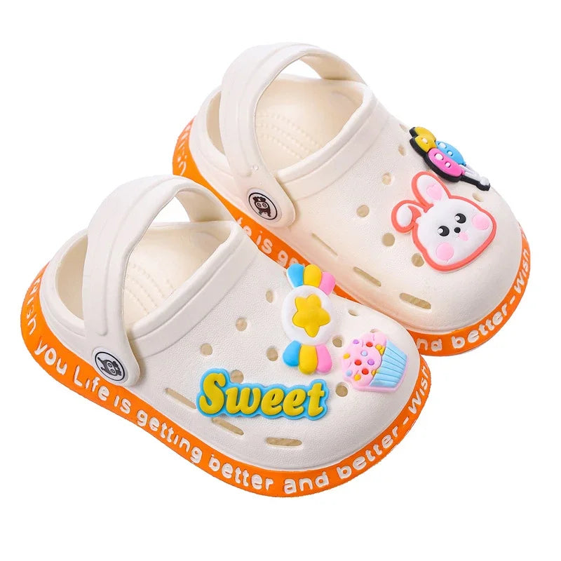 Summer Kids Garden Clogs – Lightweight Breathable Cartoon Slip-On Sandals for Boys & Girls, Baby Beach Slippers