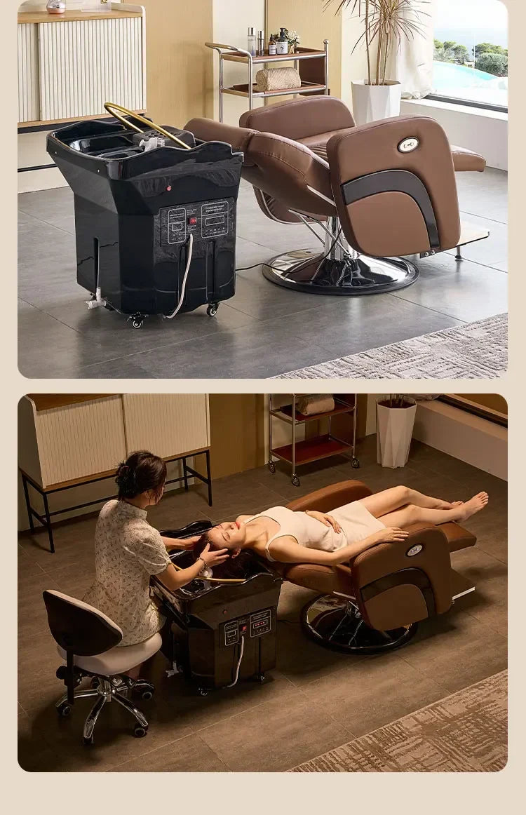 Portable Black Head Spa Shampoo Chair with Water Tank – Mobile Salon Basin