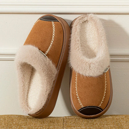 Women’s Fashion Winter Slippers — Soft, Thick-Soled, Non-Slip Indoor & Outdoor Casual Home Shoes