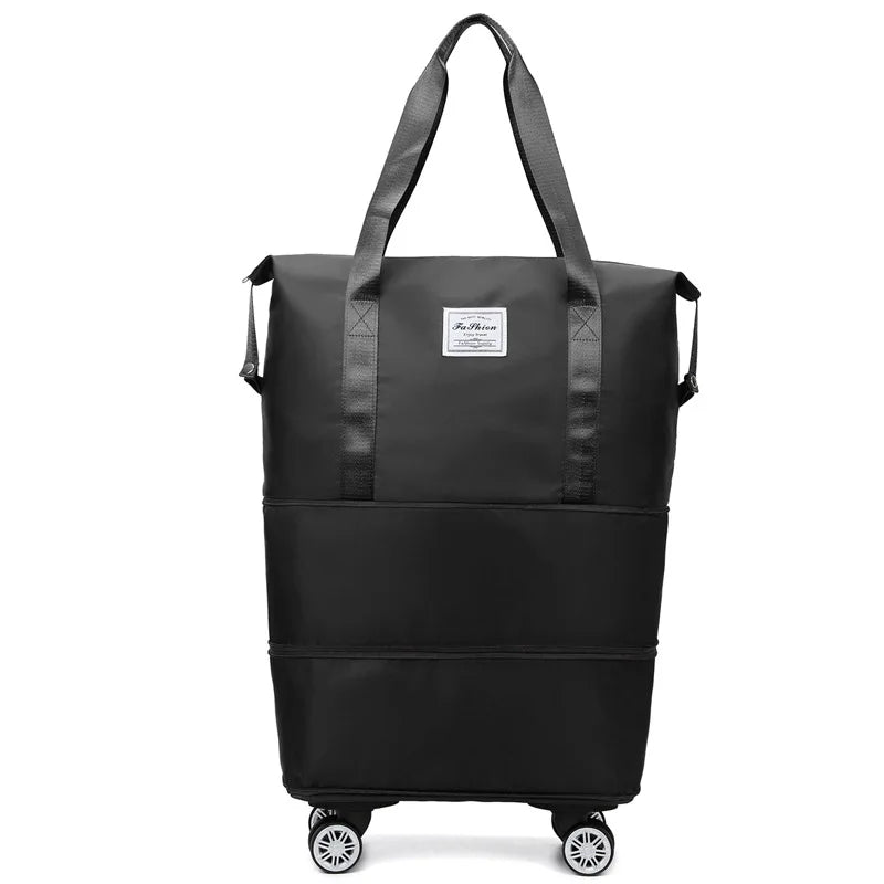 Oxford Cloth Large Travel Bag — Dry & Wet Separation, Detachable Universal Wheel Luggage