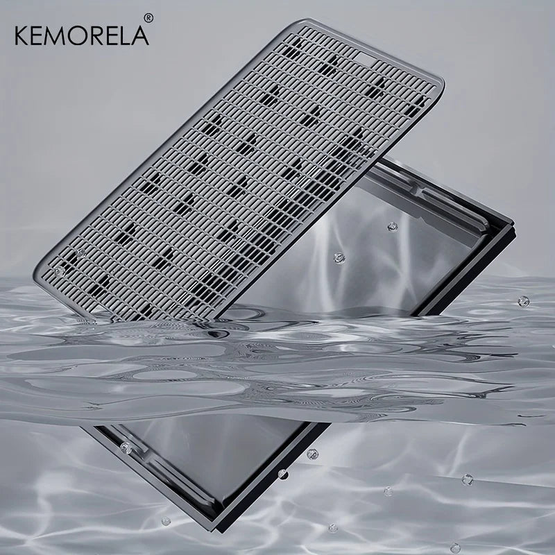 KEMORELA Extra Large Stainless Steel Cat Litter Box with Lid – Enclosed, High-Sided, Leak-Proof Litter Pan with Cat Litter Mat