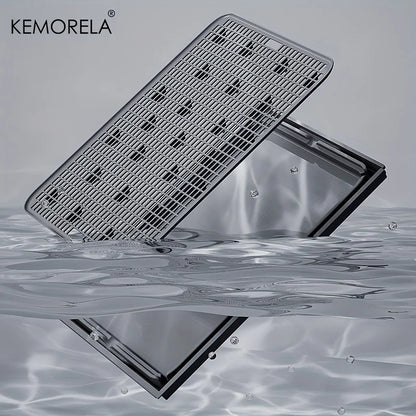 KEMORELA Extra Large Stainless Steel Cat Litter Box with Lid – Enclosed, High-Sided, Leak-Proof Litter Pan with Cat Litter Mat
