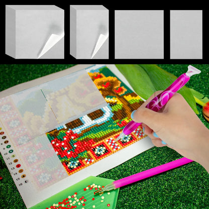 220 Sheets Diamond Painting Paper – Double-Sided Non-Stick Cover Replacement for 5D Diamond Painting Accessories
