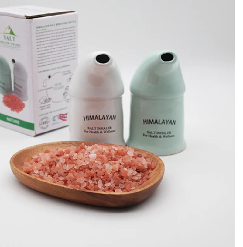 Ceramic Himalayan Salt Inhaler Humidifier | Portable Respiratory Cleaner & Stress Reliever