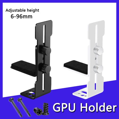 Adjustable GPU Support Bracket - Metal Graphics Card Holder with Fan Support Mount for PC Chassis
