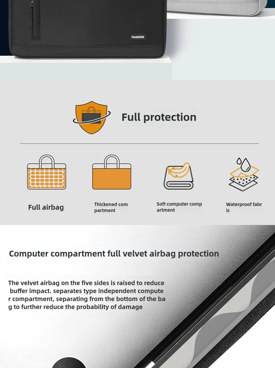 Business Laptop Bag Case - Shoulder Tote Briefcase for 13, 15, 17 Inch MacBook, HP, Huawei, Asus, Dell - Handbag Style