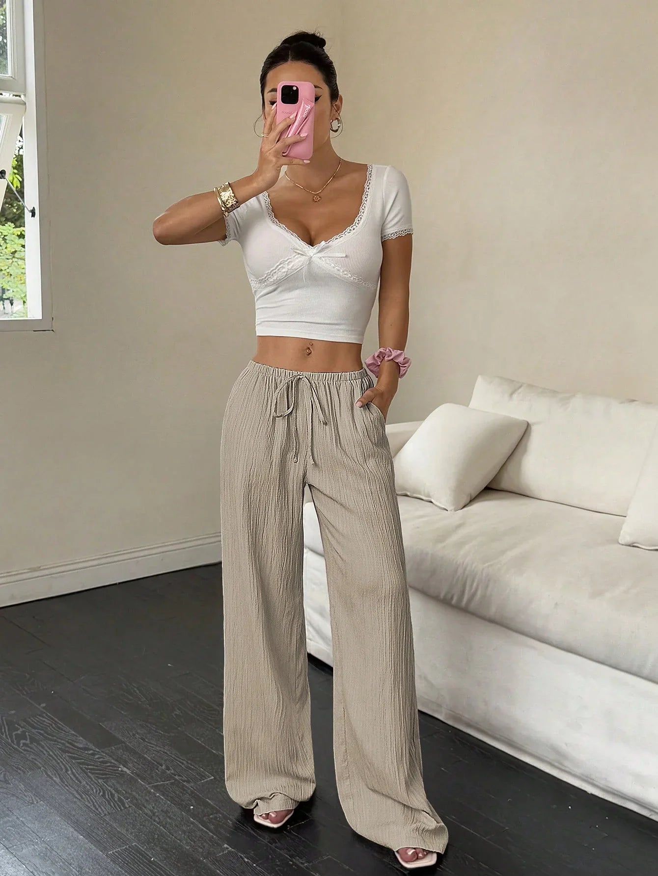 New Straight Leg Floor-Length Pants – European & American Style Elegant Women’s Trousers