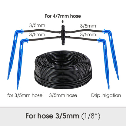 MUCIAKIE 4/2-Way Drip Irrigation System Kit – 100–10M 8L Watering Dripper Sprinkler for Potted Plants & Garden Use