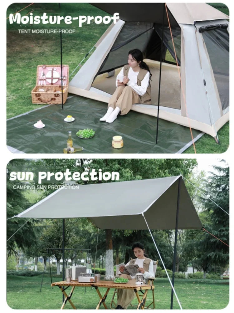 Outdoor Waterproof Camping Mat: Thick Picnic Beach Floor Cloth - Moistureproof Under-Tent Mat, Portable Equipment for All-Weather Adventures
