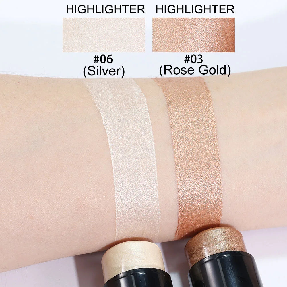 Highlighting & Bronzer Stick - Face Brightening Blusher, Rouge Concealer Pen, Long-Lasting Corrector & Nose Contouring Cosmetics