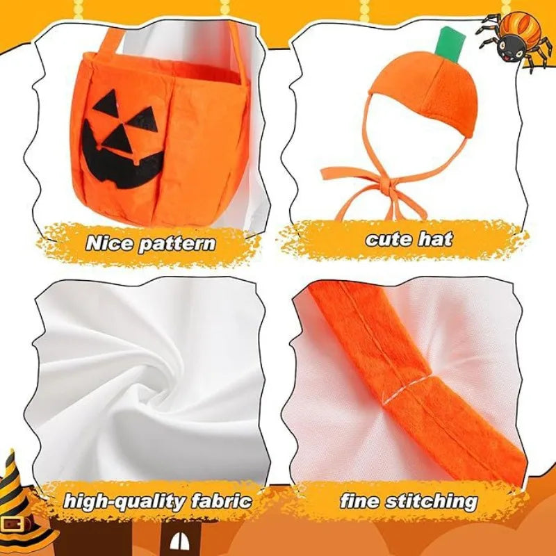 Halloween Goose Costume Set - Porch Goose Outfit with Hat, Ghost Costume & Pumpkin Basket Decoration