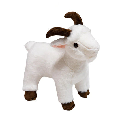 30/40cm Ranch Animal Plush Toy — Soft Lifelike Black & White Goat Simulation Doll, Cute Mountain Animal for Kids, Halloween Gift