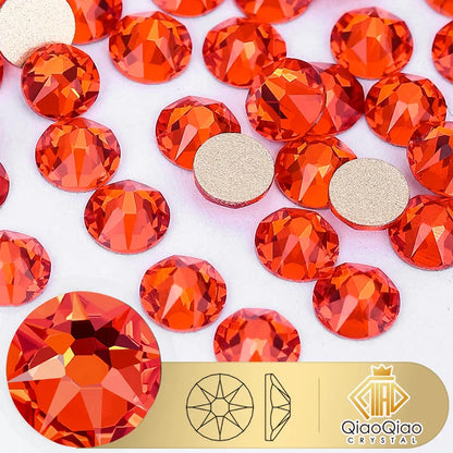 QIAO 2088 Crystal Nail Art Rhinestones — Flat Back Non-Hotfix Strass for DIY Nail Decorations (8 Big + 8 Small)