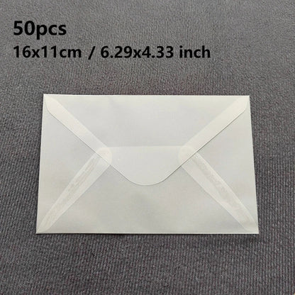 50 Pcs Blank Translucent Envelopes – for Invitations, Postcards, Gift Boxes, Wedding & Business Letters