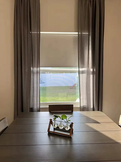 Decopedia Motorized Roller Blinds for Windows – Cordless Smart Blackout Day & Night Curtains for Living Room