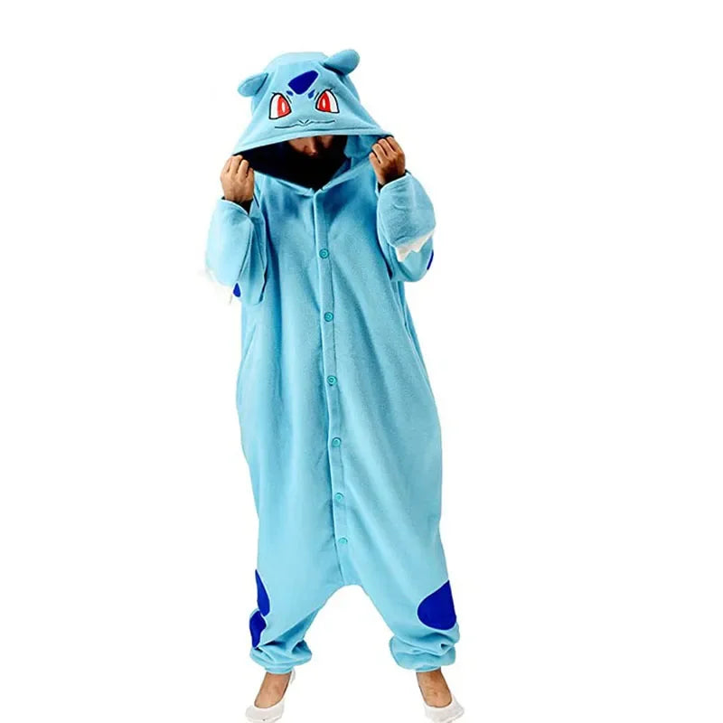 Women’s Kigurumi Onesie — Charizard, Gengar, Umbreon & Piplup Full-Body Pajama for Adults, Halloween Cosplay Costume