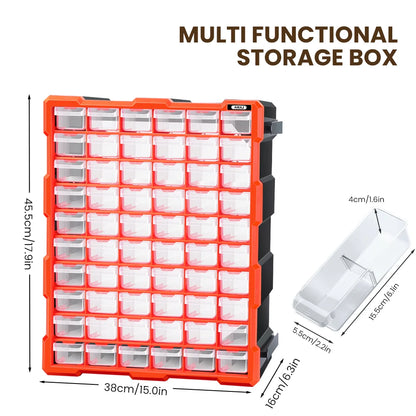 AIRAJ 18in Plastic Drawer Storage Cabinet – 18/39/60 Drawer Organizer for Garage, Beads, LEGO, and Makeup Storage
