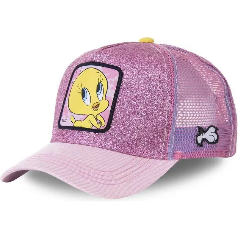 Anime Cartoon Baseball Cap – High Quality Cotton Snapback Hat for Kids, Men & Women, Hip Hop Dad Mesh Trucker Cap
