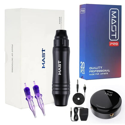 Ultra Mast P10 Tattoo Machine Kit – OLED Screen Pen, RCA, Cartridge Needles & Complete Tattoo Set