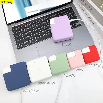 MacBook Charger Protective Case: Anti-Scratch Liquid Silicone Cover for 140W to 29W Laptop Power Adapter - Fits Various Models