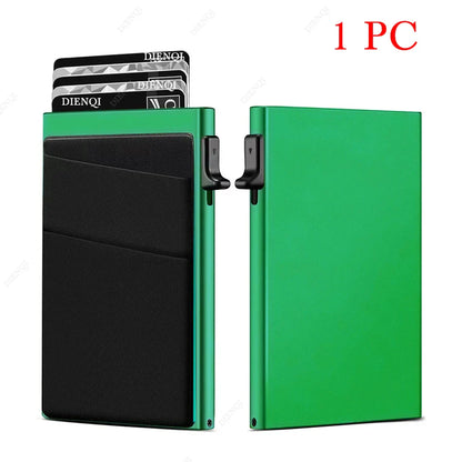 Anti-Theft RFID Aluminum Card Holder – Minimalist Smart Wallet Metal Case for Card Protection