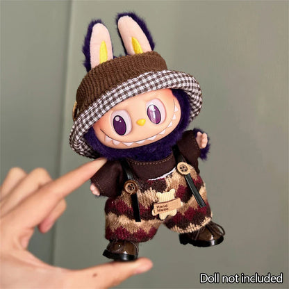 Fashion Labubu Clothes Outfit – Ropa Doll Accessories Suspenders Suit for 15cm & 17cm Labubu V1/V2 Plush Dolls