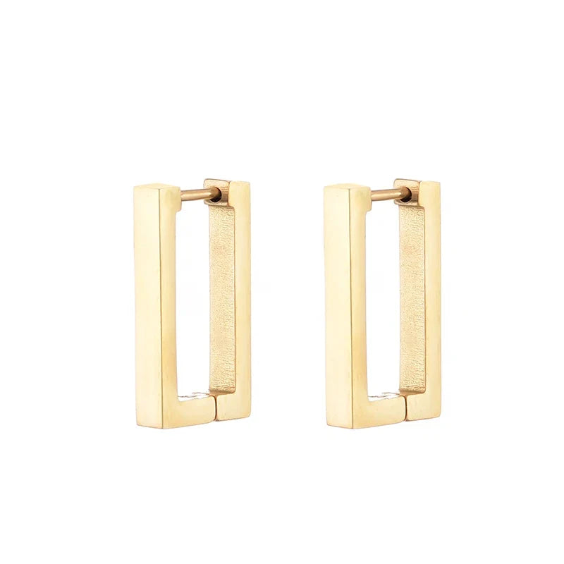 Classic Stainless Steel Hoop Earrings - Heart, Star, Oval & Geometric Punk Hip Hop Jewelry for Women & Men