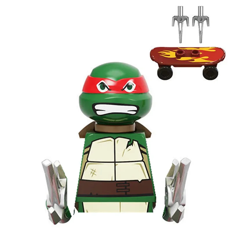 KDL831 Mini Action Figure Building Blocks – Leo, Raph & Don Weapons Movie Bricks MOC DIY Toys for Kids