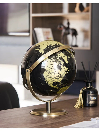 Rotating World Globe with Metal Base – Educational Geography Globe for Children, Classroom Learning Stand