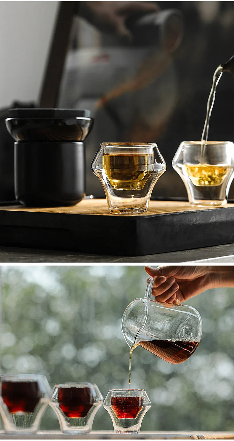 MHW-3BOMBER Double Wall Glass Espresso Cups – Anti-Scald Reusable Tea & Coffee Mugs for Home or Barista Use