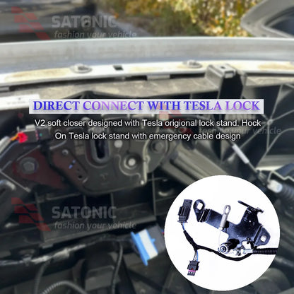 SATONIC V2 Auto Frunk Soft Closer – Waterproof Frunk LED for Tesla Model 3, Y, Model 3 Highland, S & X