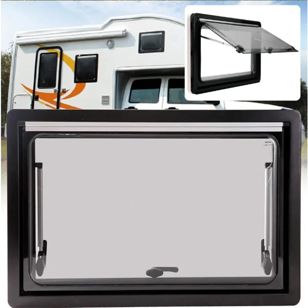Aluminum RV Hinged Push-Out Window – Caravan & Camper Trailer Accessory, 900x500mm / 450x500mm