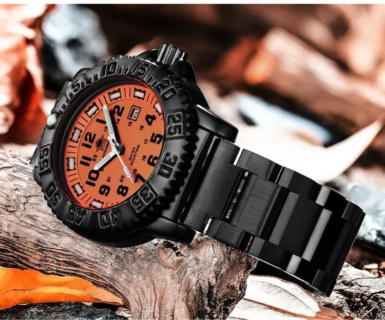 Addies Men's Military Watch - Luminous, Multi-Functional Quartz with Nylon & Steel Strap, Waterproof Outdoor Sports Watch