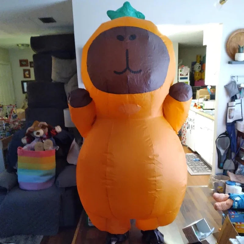 Adult Capybara Inflatable Costume – Cartoon Animal Cosplay Suit for Halloween, Carnival, Performance