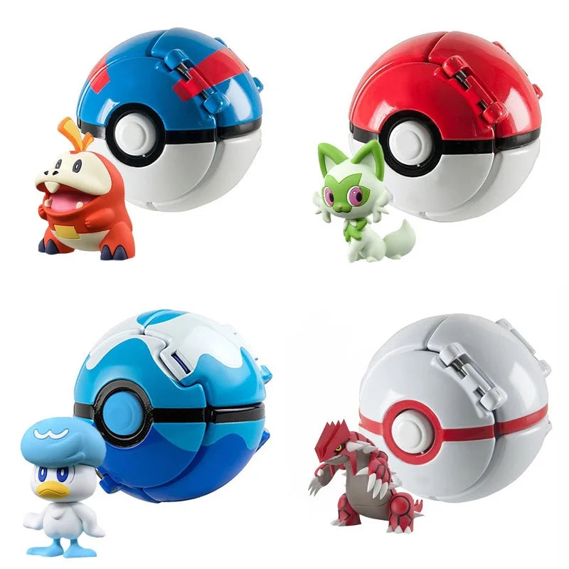 Pokemon Pokeball Figurine — Anime Action Figures including Pikachu & Charizard, Kids Collectible Toy Gift
