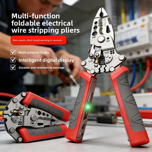 Foldable Multifunction Wire Stripping & Crimping Pliers – Professional Electrician Tool for Cutting, Stripping & Repair Work