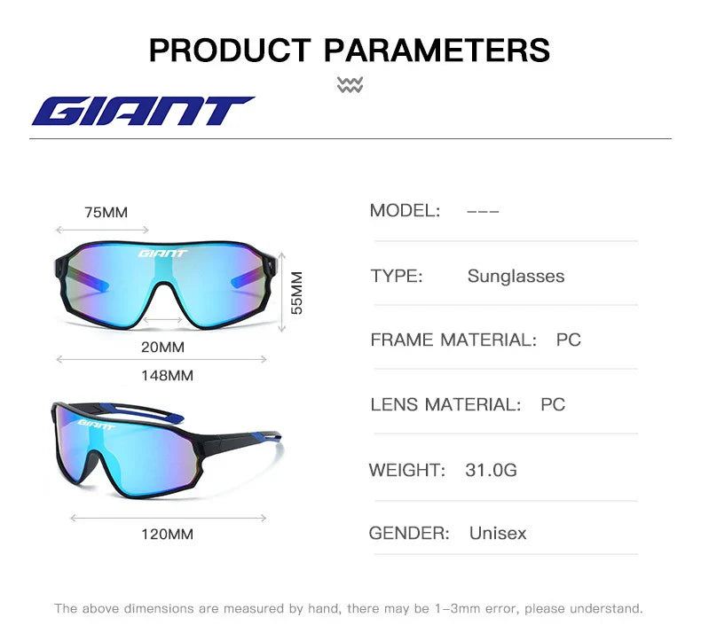 GIANT Cycling Glasses – UV400, Anti-Fog REVO Lenses, HD Clarity, Cateye Design