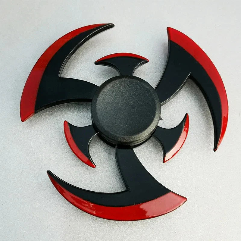 Creative Tri-Spinner Fidget Toy – Zinc Alloy Ninja Shuriken Sharingan Hand Spinner Stress Reliever for Kids