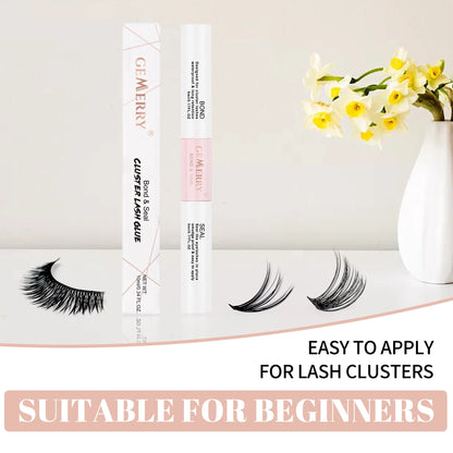 GEMERRY 10ml 2-in-1 Lash Bond & Seal Glue — Waterproof Long-Lasting Adhesive for DIY Cluster Eyelash Extensions