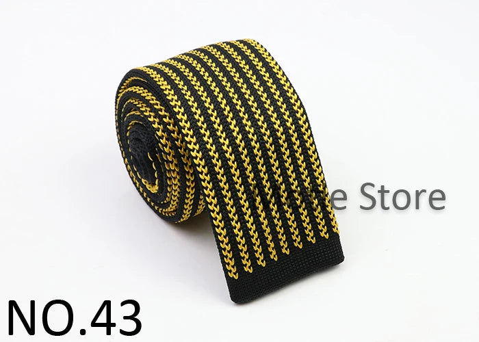 Classic Knit Neck Tie for Men — 6cm Plaid & Dots Casual Business Wedding Tie