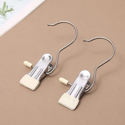 Stainless Steel Clothespins with Hook – Portable Laundry Organizer for Efficient Clothes Management & Hanging