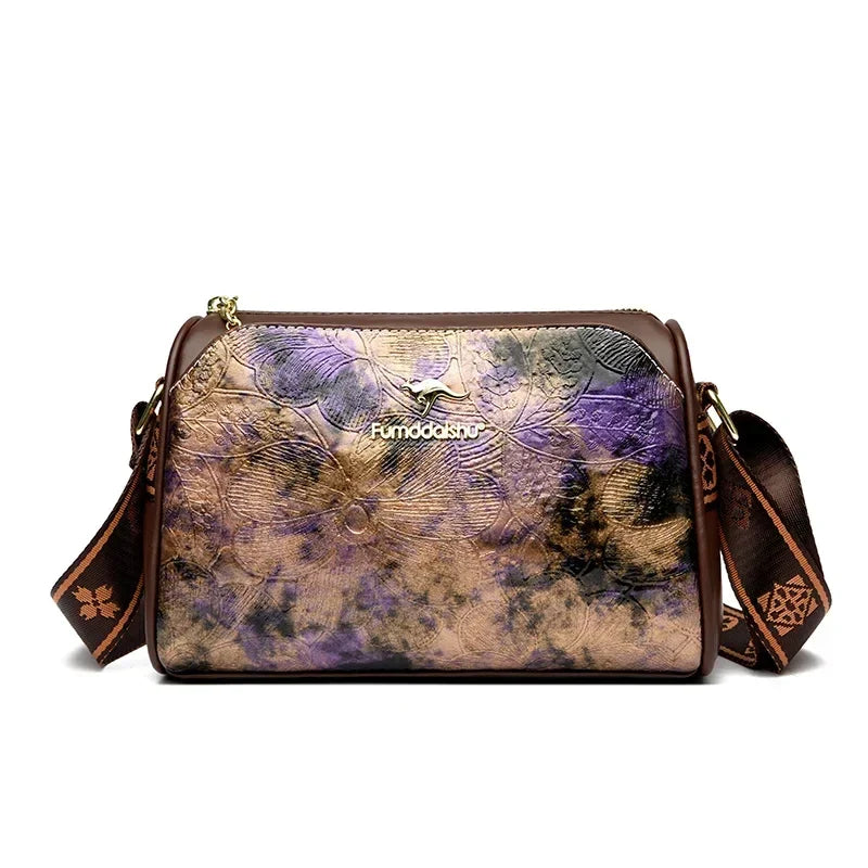 Women’s Soft Leather Shoulder Bag – Luxury Designer Vintage Crossbody & Messenger Handbag