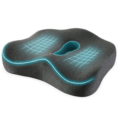 Memory Foam Seat Cushion for Back & Sciatica Pain Relief – Prostate Support Hip Shaping Cushion